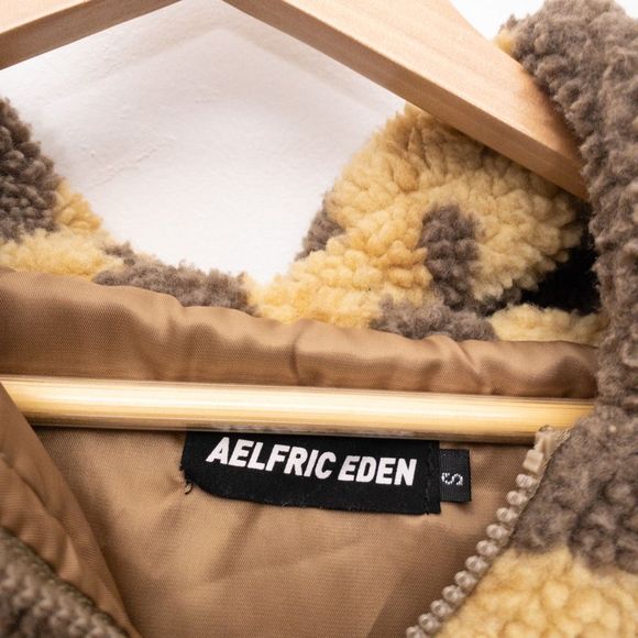 Aelfric Eden Teddy Bear Print Sherpa Hoodie Jacket Size Small - Picture 3 of 11